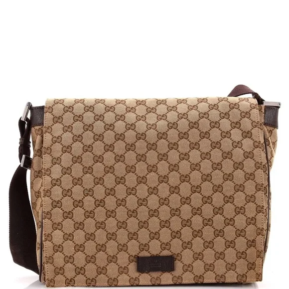 Gucci Tan and Brown Monogram Messenger Bag - Picture 6 of 7
